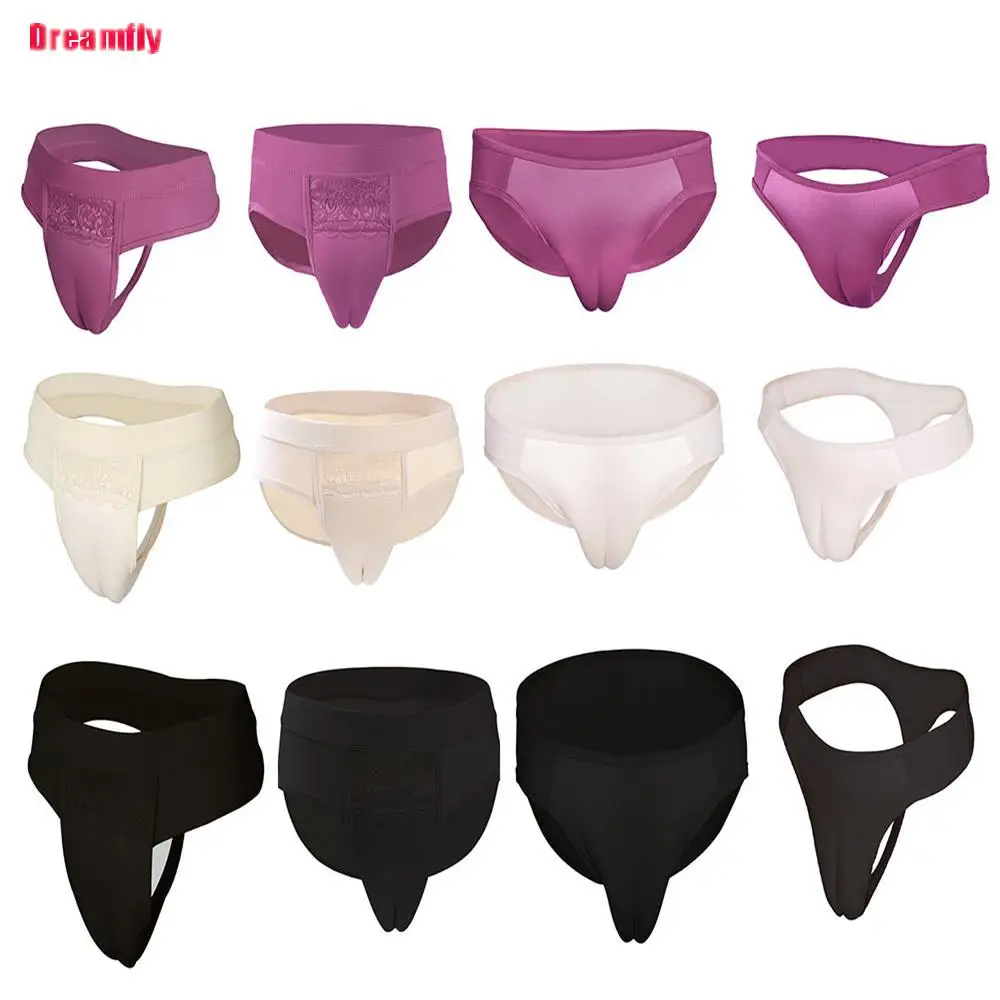 Mens Sissy Fake Vagina Camel Toe Panties Hiding Gaff Panty Thongs For Transgender Crossdresser Shemale Sexy Briefs Underwear