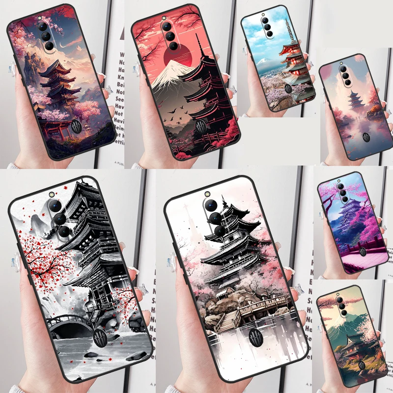 Japanese Art Temple Sakura Funda For Nubia Red Magic 8S 8 Pro Plus Redmagic 6 Pro 7 Pro 6S 7S 6R 5G 5S Phone Case