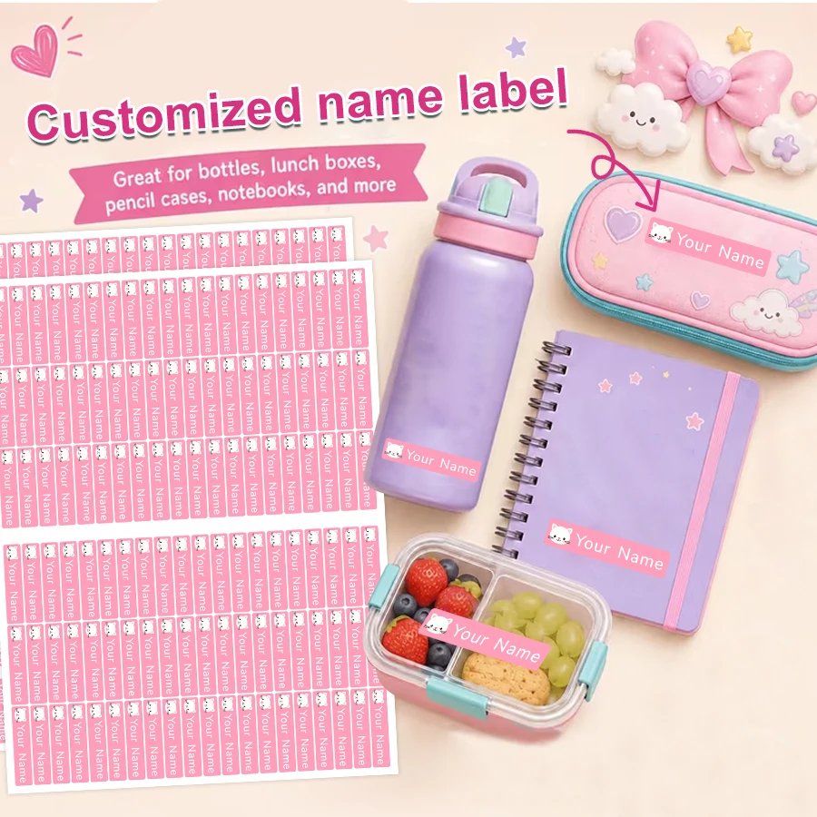 Custom Name Labels Stickers, Personalized Waterproof Name Stickers, for Water Bottle, Lunch Box, Pencil Case,Daily necessities