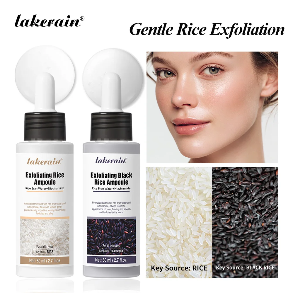 Gentle Rice Exfoliation Brightened-Looking Effect Long-lasting Hydrating Gentle Cleaning Soothing Skin Exfoliant Rice Ampoule