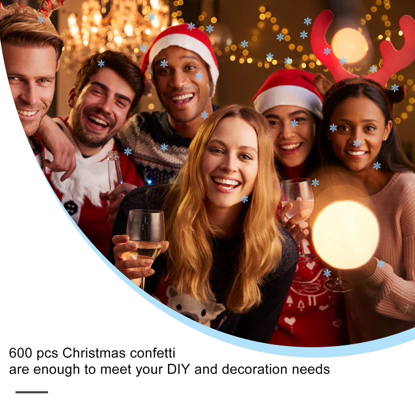 

600Pcs Snowflake Confetti Decorative Glitter Confetti Party Supplies Xmas Decoration Snowflake Adornments Party Decorations