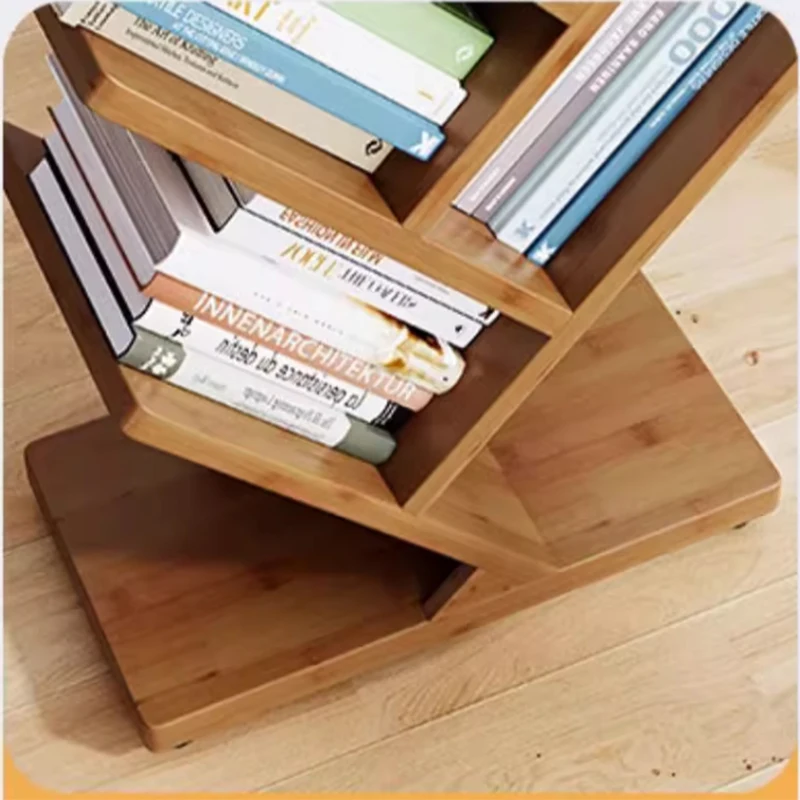 Study desktop racks for students bookshelf small storage table top magazine book holder simple classic design Y cross shaped