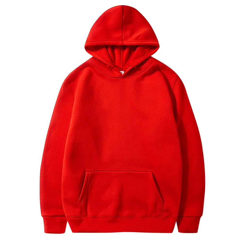 Hoodie netral dengan beludru musim gugur dan musim dingin dan hoodie Mode tebal dengan logo untuk pakaian luar pria kasual