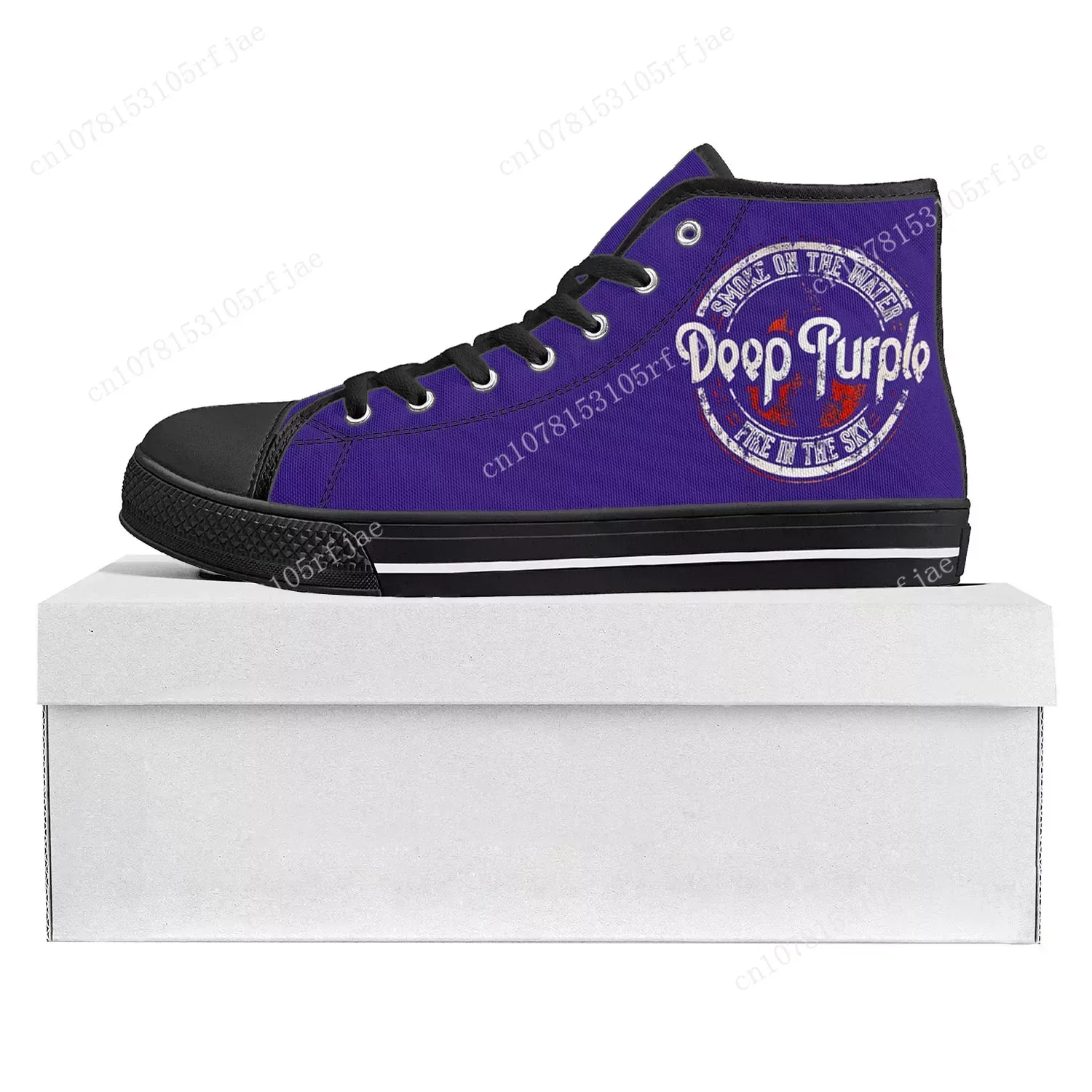 Deep Purple Heavy Metal Rock Band High Top High Quality Sneakers Mens Womens Teenager Canvas Sneaker Couple Shoe Custom Shoe