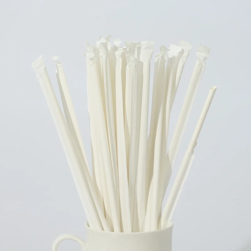 

White 6*230MM Biodegradable Paper Drinking Straws - Extra Durable and Eco-Friendly--100 Pcs