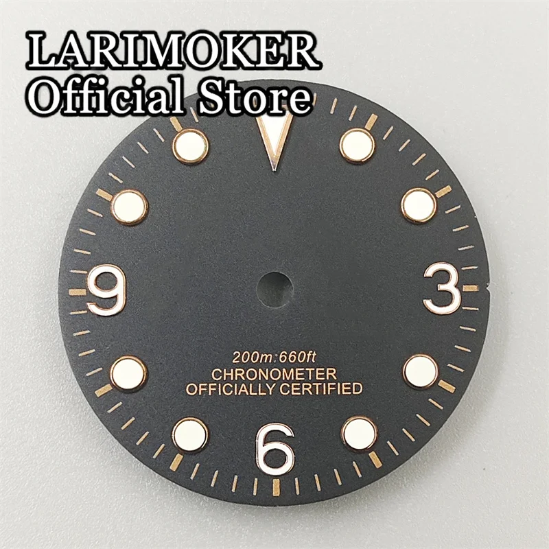 LARIMOKER 29mm Watch Dial Edge Time Marks C3 Green Luminous Fit NH35 ETA2824 2836 MIYOTA8215 DG2813 PT5000 Movement