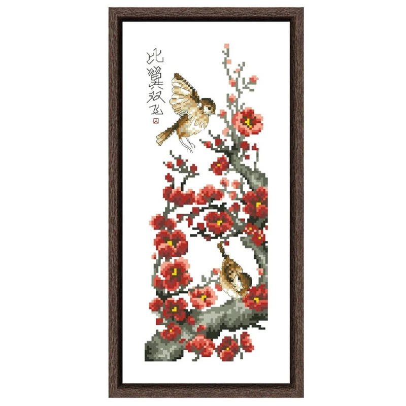 Bird couple cross stitch kit 14ct 11ct count print x stitching embroidery DIY handmade needlework plus