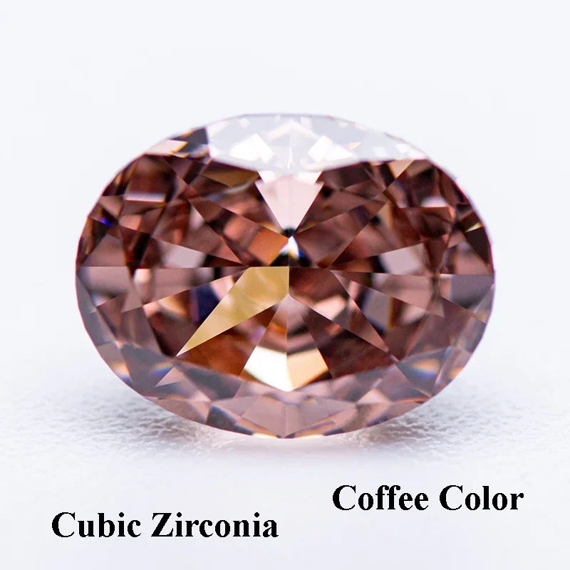 

Cubic Zirconia Crushed Ice Cut Coffee Color Oval Shape Charms Beads for Diy Jewelry Making Pendant Materials No Certificate