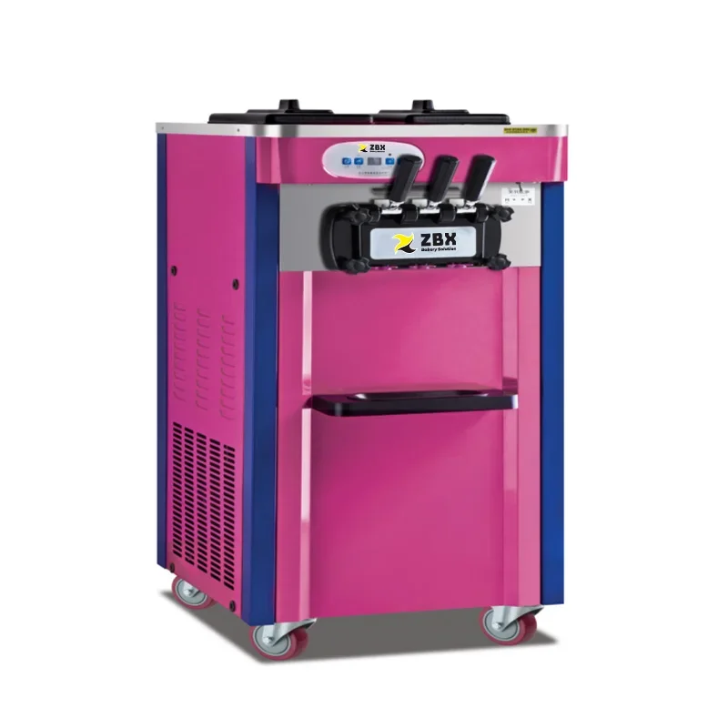 

Chinese Commercial Automatic roll ice cream machine Maker 3 Flavor Soft Serve Ice Cream Machine