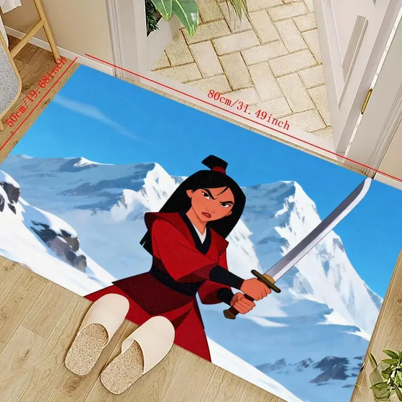

1PC Disney Princess Mulan Character Rug for Living Room Home Decor, Soft Large Floor Mat for Bedroom, Kids Playroom, and Yoga Sp