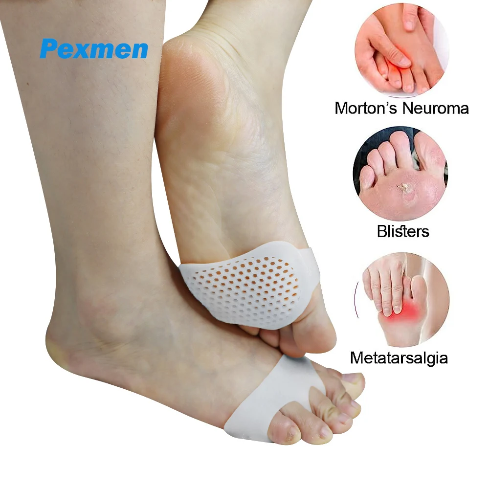 

Pexmen 2Pcs Soft Metatarsal Pads Ball of Foot Cushions Gel Forefoot Pad for Metatarsalgia Pain Relief Mortons Neuroma and Callus