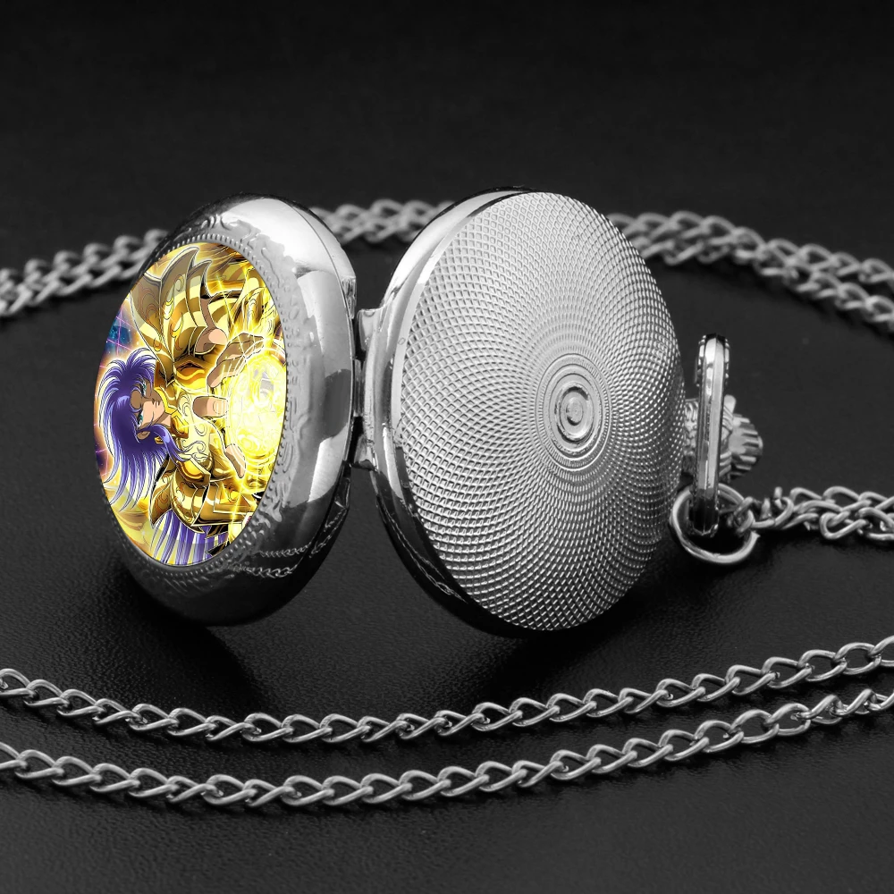 Saga Design Glass Dome Quartz Pocket Watch With Durable Chain Arabic Numeral Dial For Men And Women Creative Gifts