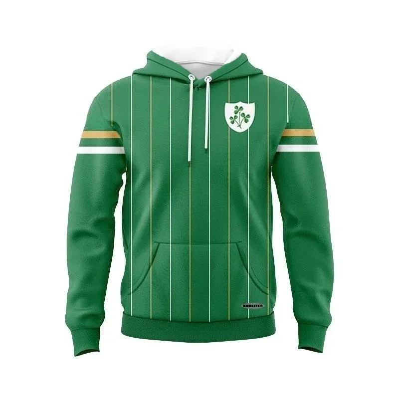 2023 Irish Rugby Home and Away Rugby Training Jerseys Hoodies 3D Printed Comfortable Casual Sports Pullover Shopping Travel