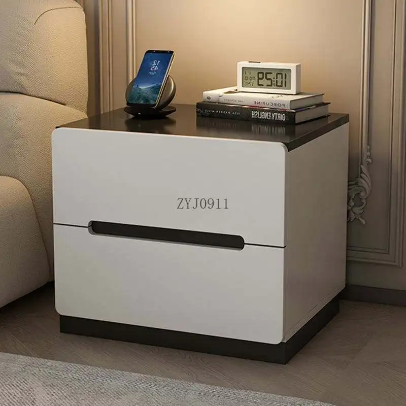 طاولات بجانب السرير من الخشب الصلب حديثة صديقة للبيئة مع أدراج لأثاث غرف النوم #3