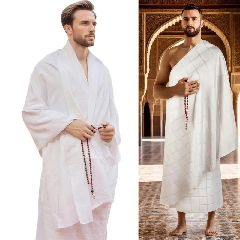 Men's Ihram Set Wear and Carry Accessory Set with Coordinated 6XDA
