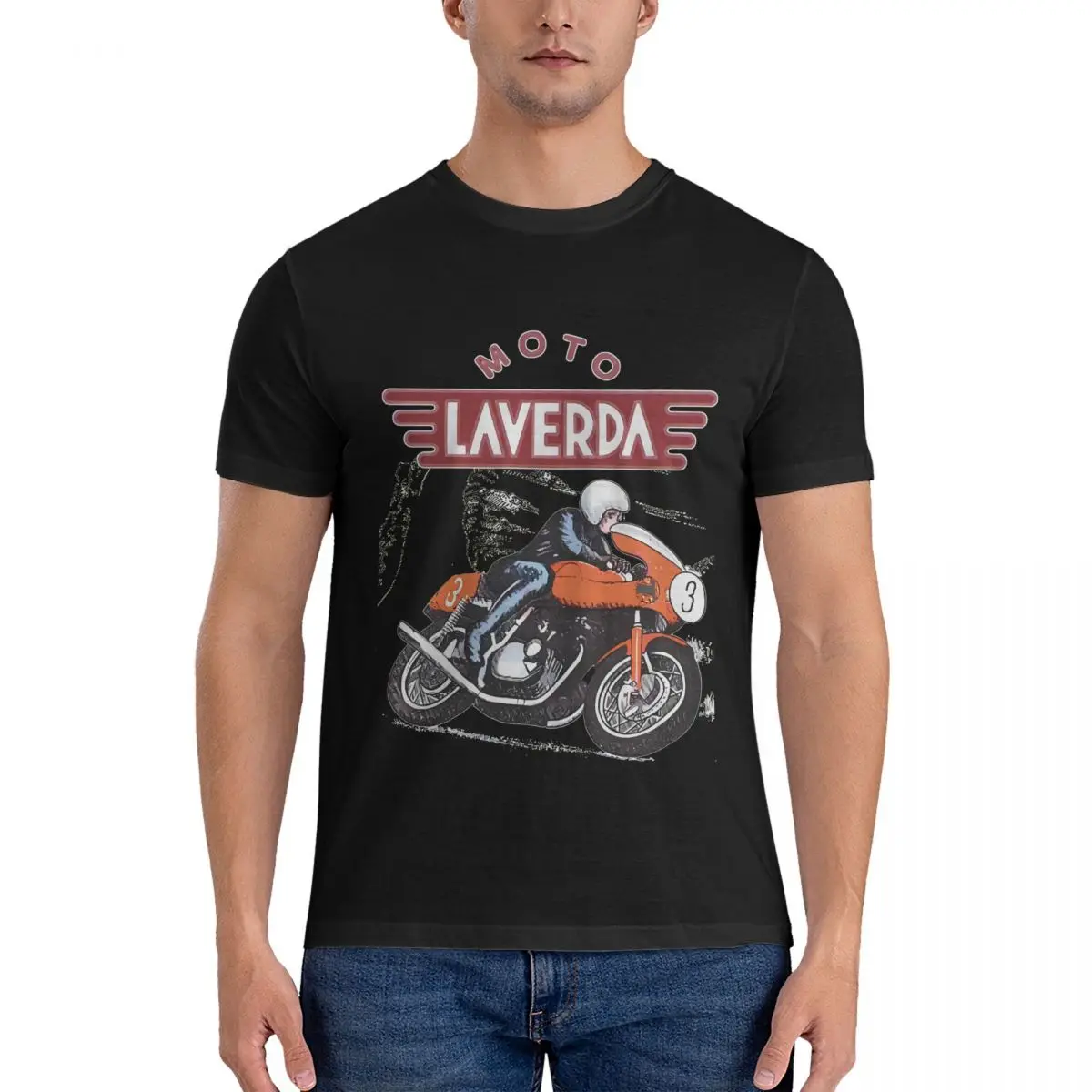 Vintage Swag T-Shirt for Men Crewneck Pure Cotton T Shirts Laverda Short Sleeve Tee Shirt Unique Clothes