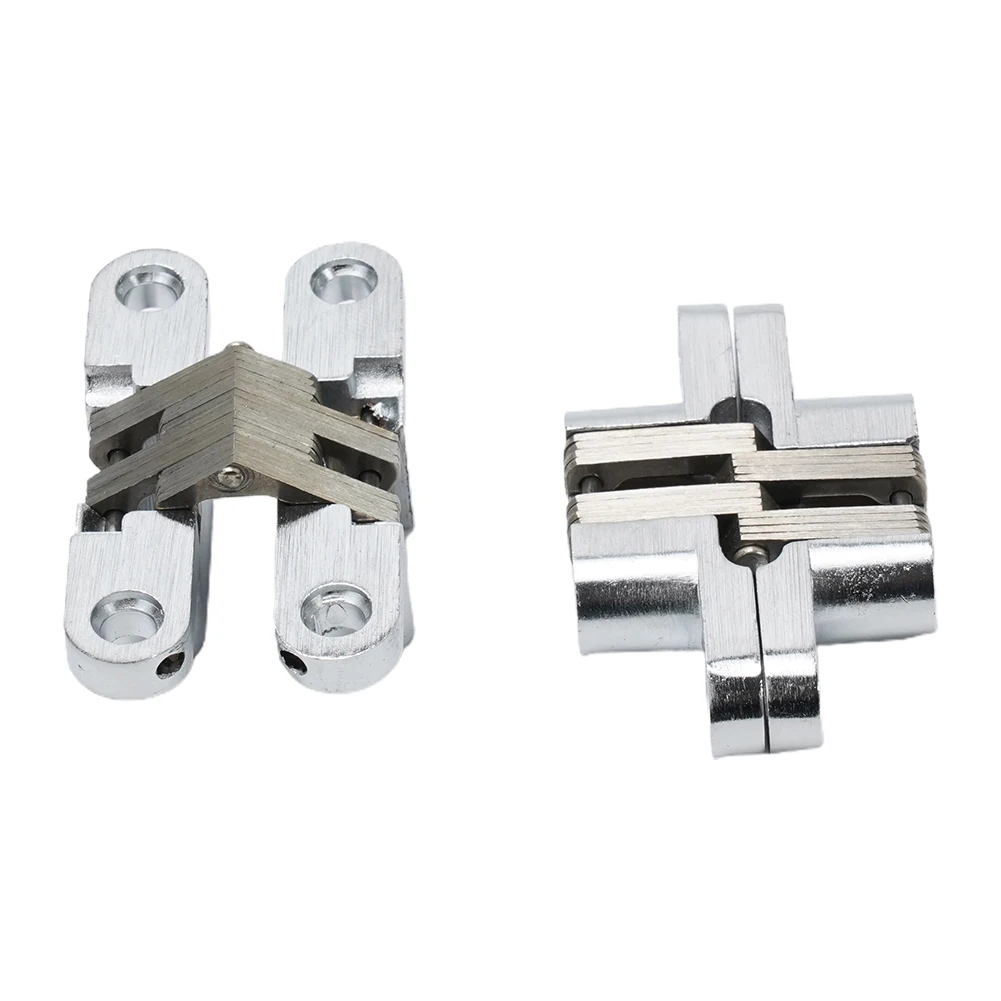 2 Pack of Invisible Door Hinges Concealed Design for Folding Doors Maximum Opening Angle of 180 Degrees with Screws