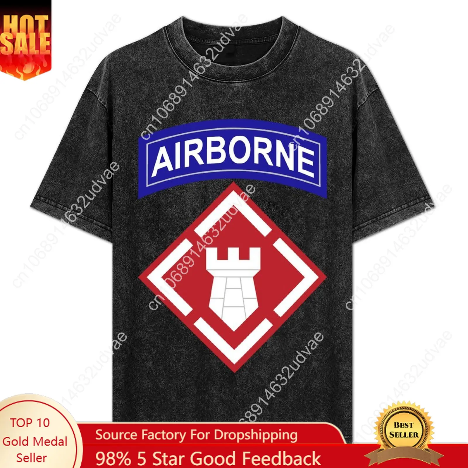 

20th Engineer Brigade EN Airborne Retro T shirts mans womans Tshirt Short sleeve T-shirt Custom tops Unisex clothes tshirt