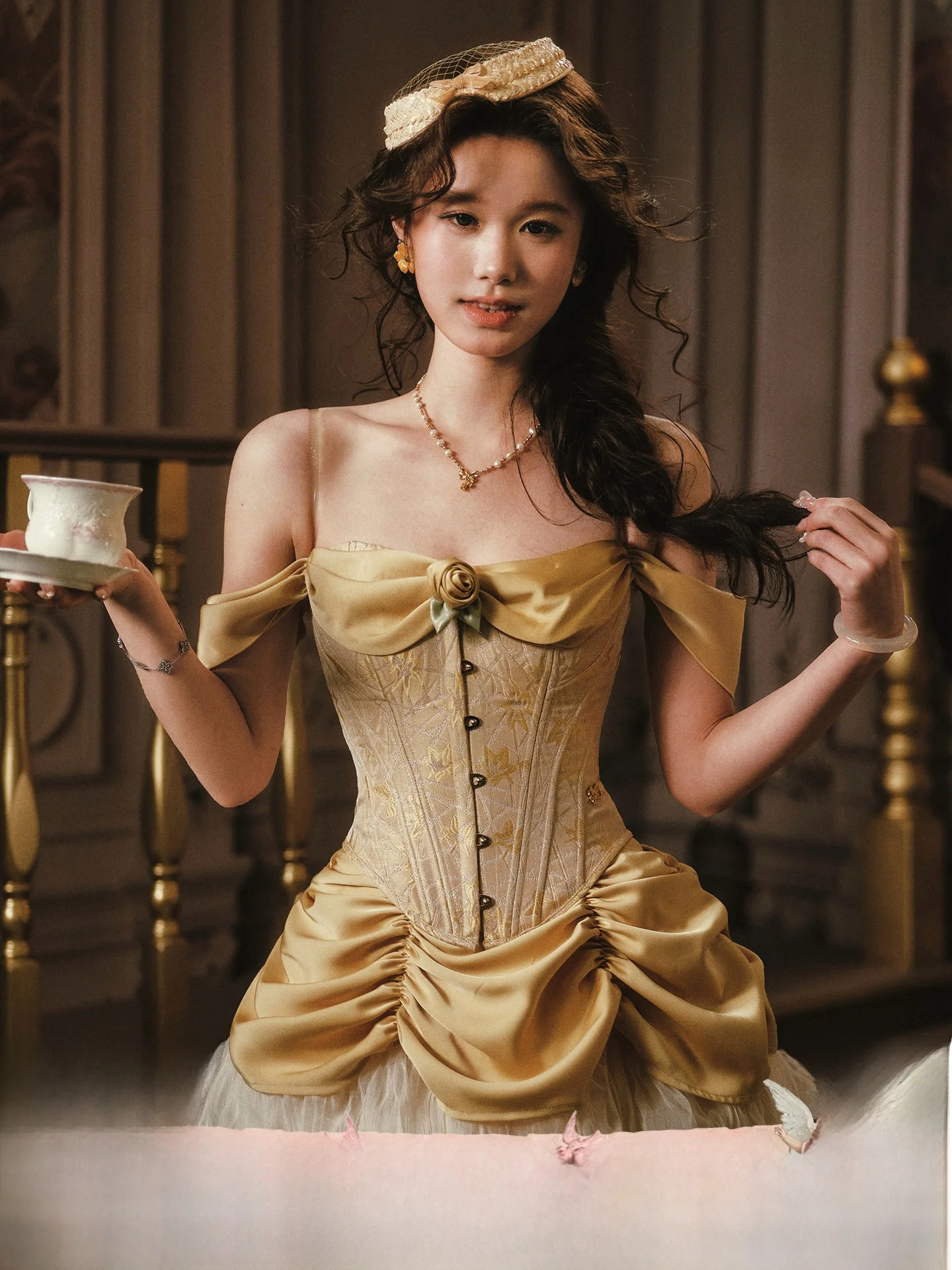 

Princ Series LaceMade Autumn Fraance Fibone Design Heavy Sense Top f Skirt Set Women's Faion Spring Summer Autumn