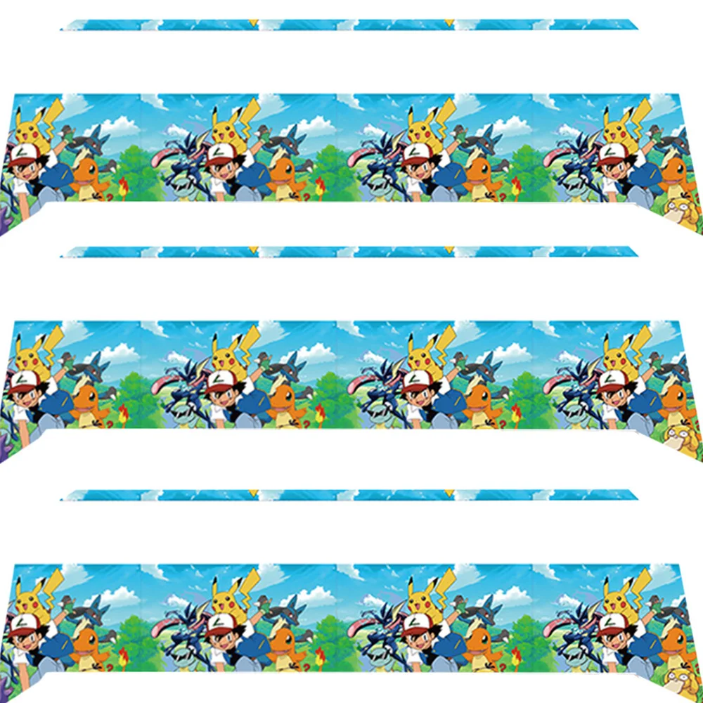 

Pokemon Birthday Decorations Disposable Party Plates Tablecloths Banners Napkin Paper Cups Kids Baby Shower Favors Party Supplie