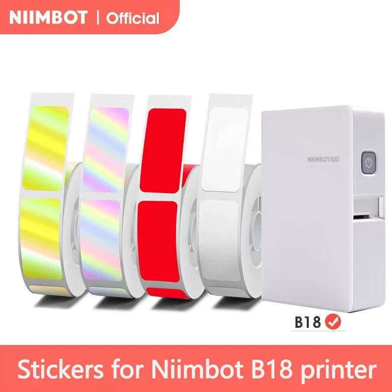 Niimbot B18 Thermal Transfer Printer PET Label Paper Rolls Keep 8-10 Years Colorful White Cable Sticker For Niimbot Printer N1