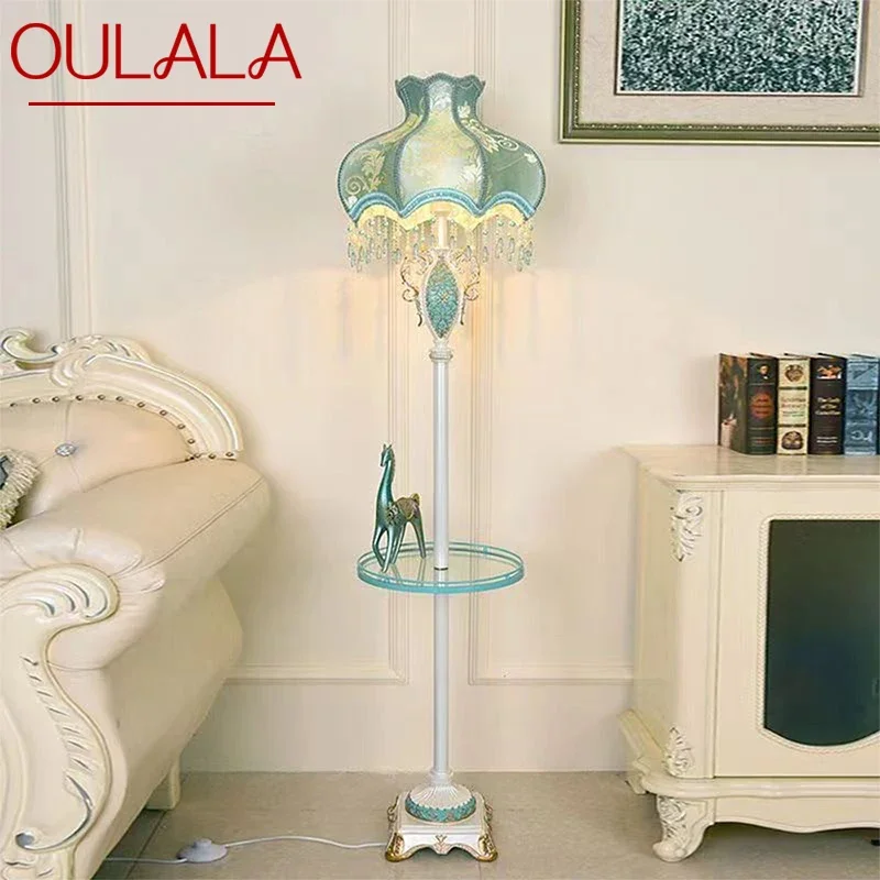 

OULALA European Floor lamp Luxurious Living Room Bedroom Study Villa Hotels LED Warm Creativity Floor lamp next to sofa