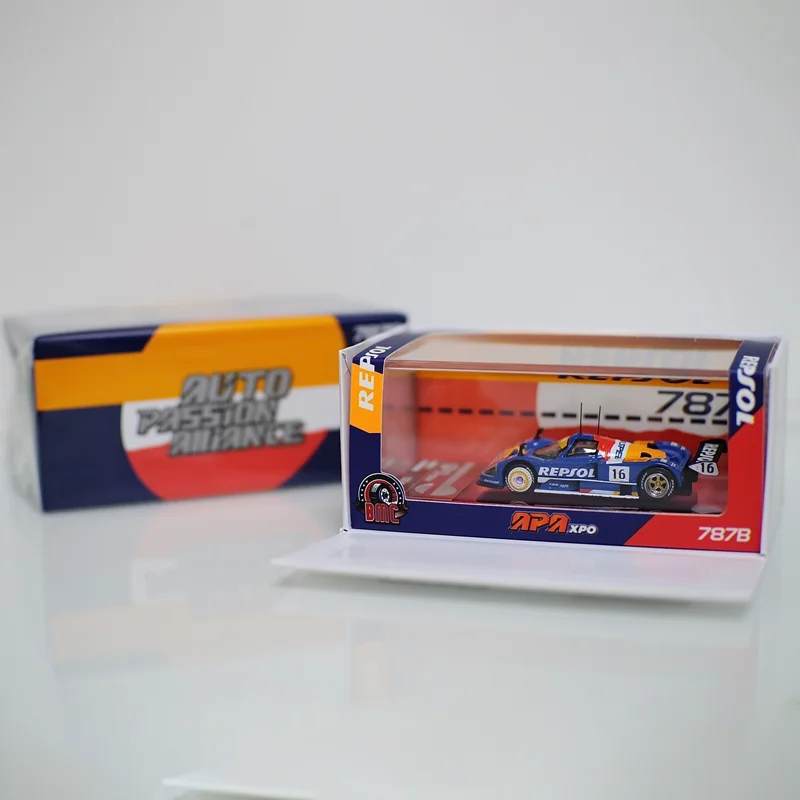 Bmc 1/64 787b repsol apaxpo liga veículo de motor brinquedo fundição modelo de metal coleção menino presentes de natal