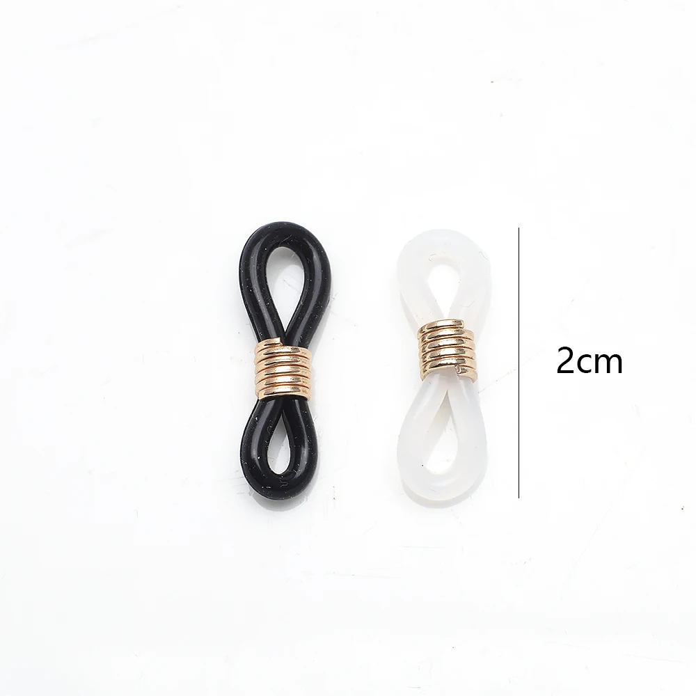 30pcs Ear Hook Adjustable Anti-Slip Eyeglass Chain Ends Retainer Rubber Glasses Ring Sunglasses Loop Connectors Accessories