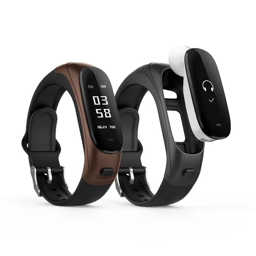 

high-tech call mute / refuse heart rate pressure Ear Band V08 smart bracelet