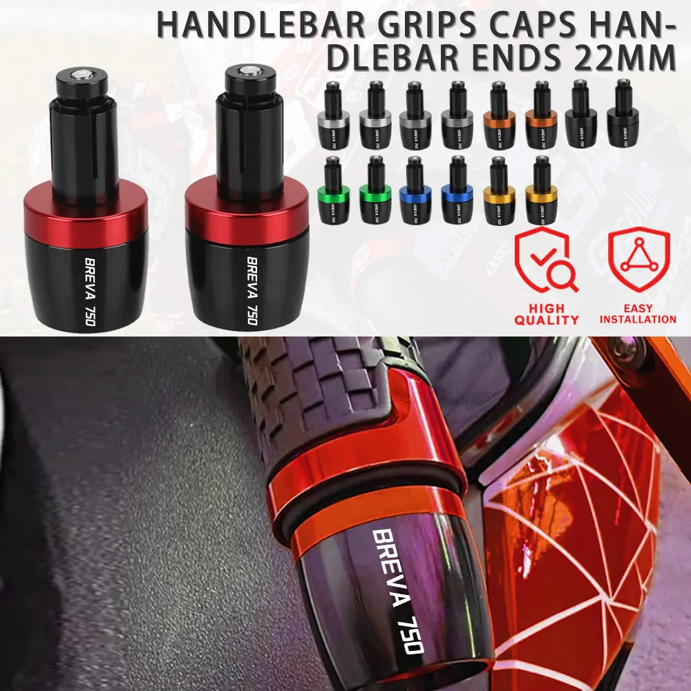 For MOTO GUZZI BREVA750 BREVA 750 2004 2005 2006 2007-2009 Moto Handlebar Grips Cap Weight PartsAnti Vibration Silder Plug Ends