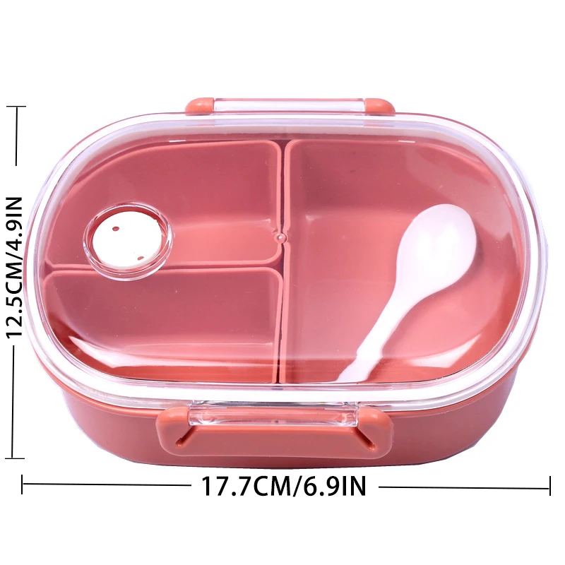 Adult Lunchbox Three Grid Microwave Oven Lunch Box Cartoon Small Fresh Student Office Lunch Bento Food Storage Box Container