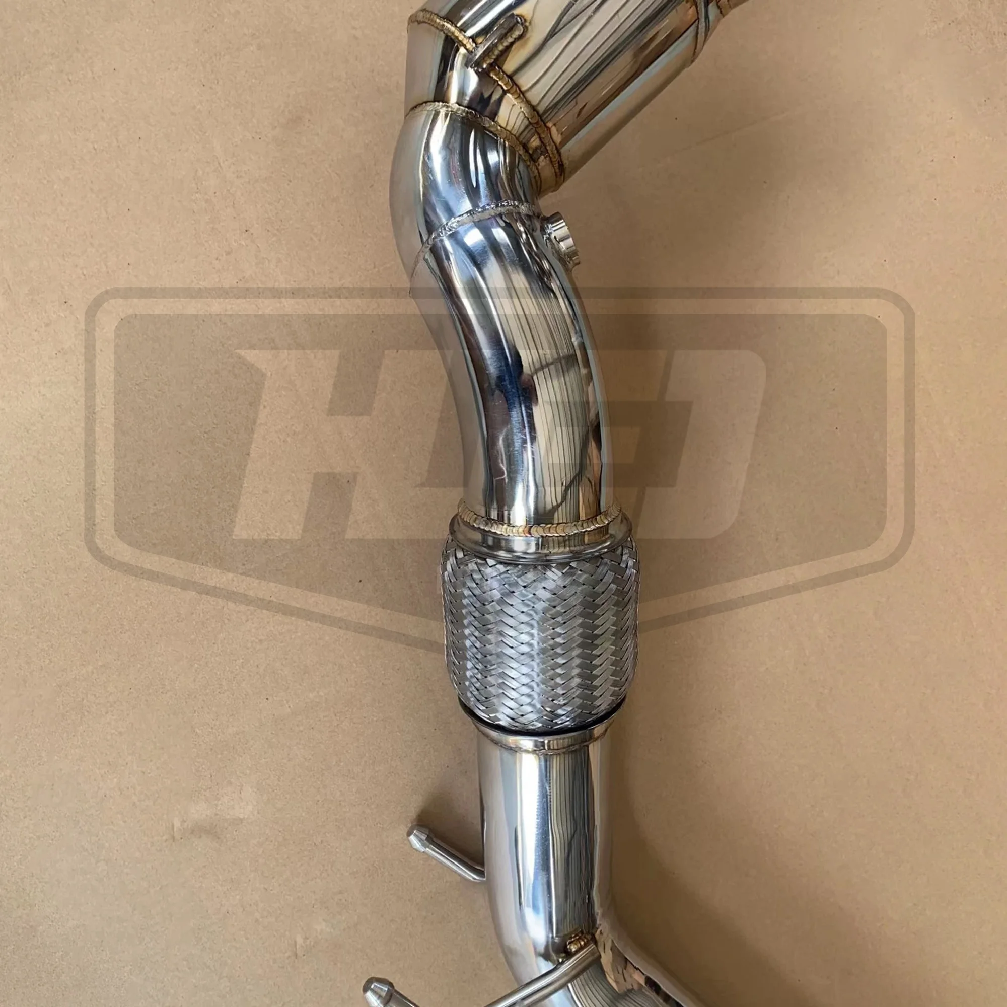 304 Stainless Steel Polished Racing Exhaust Downpipe High Quality Welding for VW Golf 8R MK8 R 2.0T view 5