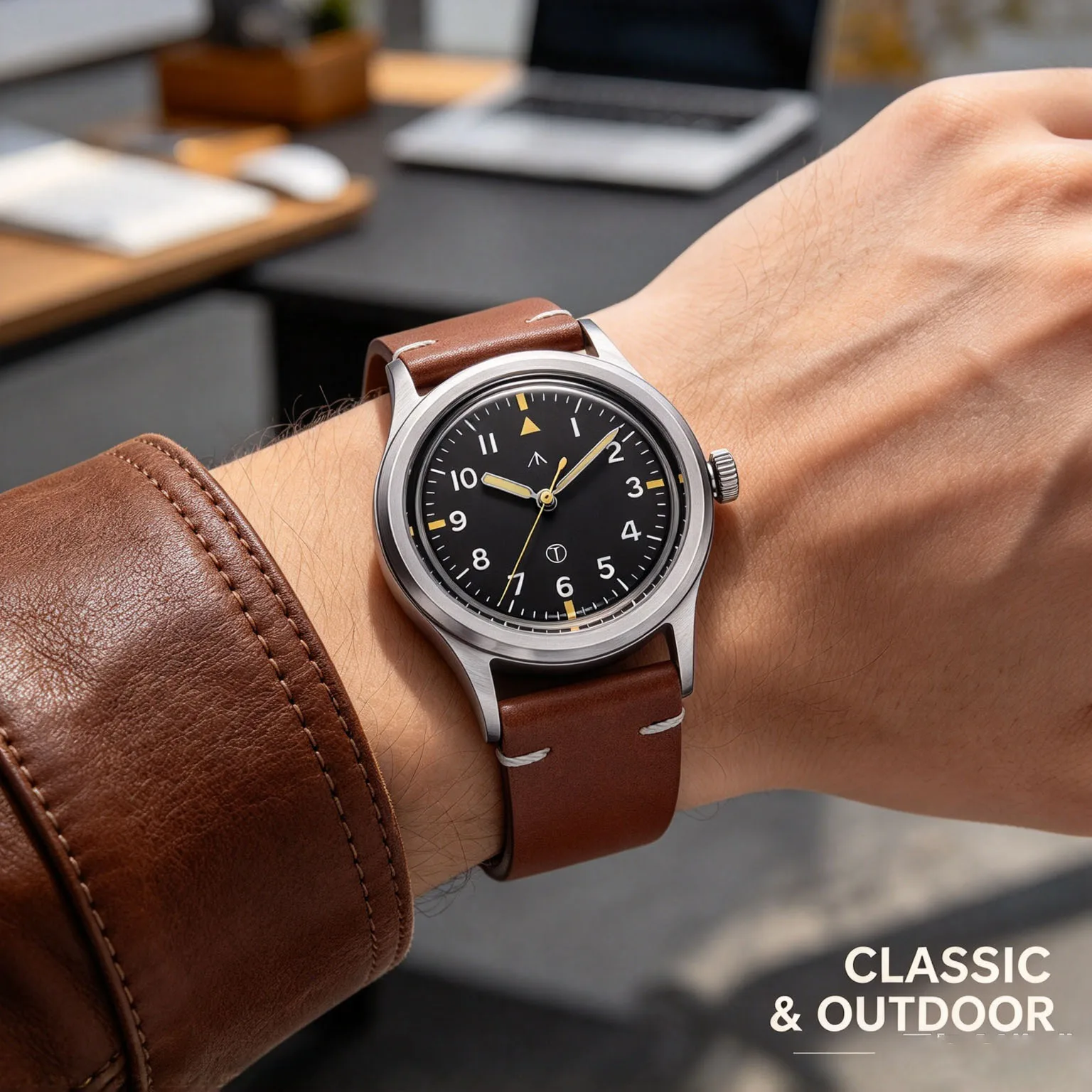 MILITREK Field Watch VH31 Quartz Men Watch Japan Luminous K1 Glass Stainless Steel Case Replaceable Strap Military Wristwatch