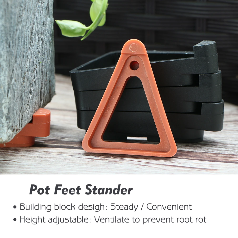 12PCS 2 Sizes Triangle Pots Feet Raise the Pad DIY Garden Tool for Prevent Stains Water Damage Outdoor Planters Flower Pot Stand