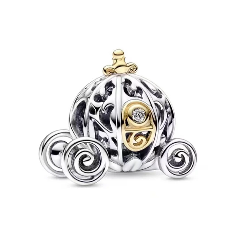 

Fit Pandora Disney 100th Anniversary Cinderella Enchanted Carriage Lab-grown Diamond Charm for Jewelry Making Women Bracelet DIY