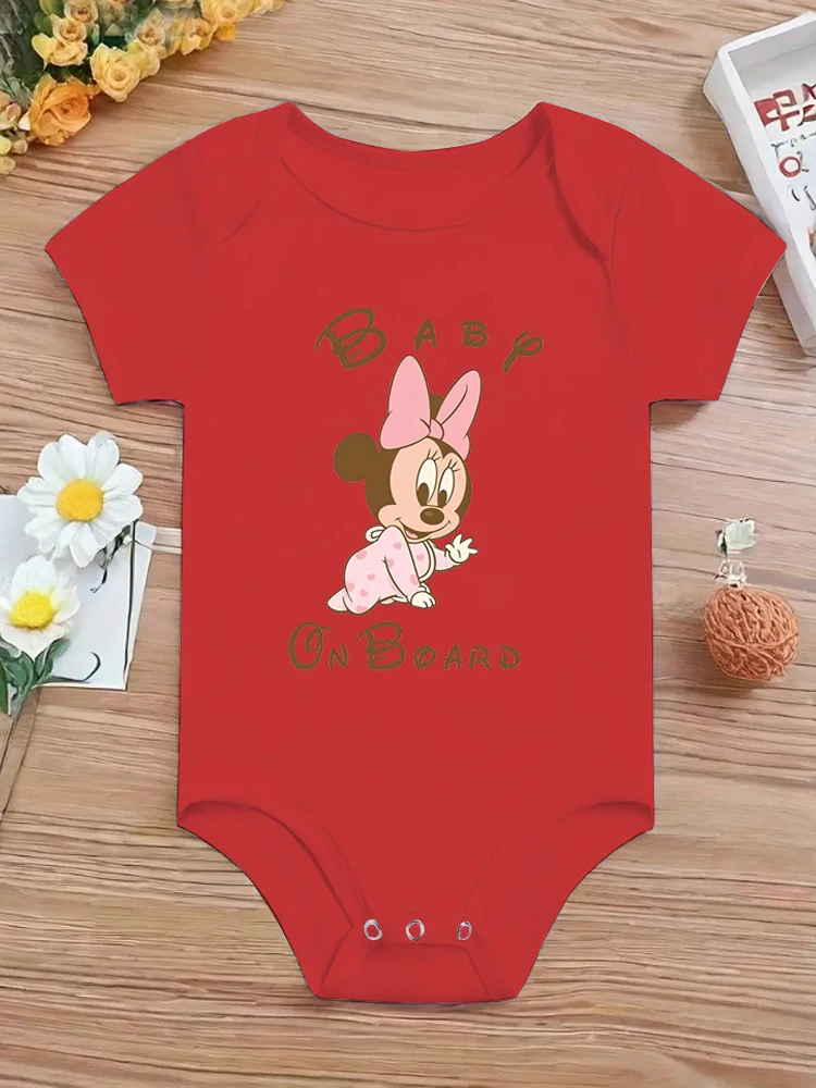 ملابس مضحكة للأطفال على اللوحة مطبوعة بحروف ميني لحديثي الولادة ملابس للأطفال الصغار بأكمام قصيرة ملابس بذلة للفتيات الصغيرات #6