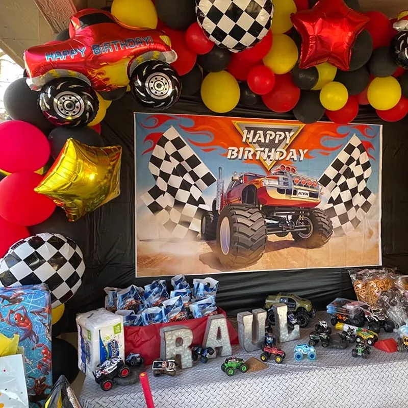 2D 18 Zoll Monster Truck Folienballon Auto-Themen 3. 4. 5. Junge Geburtstagsparty-Zubehör Alles Gute zum Geburtstag LKW Geburtstagsdekoration – Detail 6