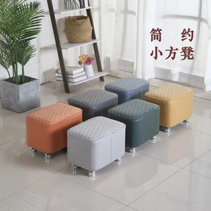 

Luxury Tech Cloth Long Stools Sofa Stools Tea Table Stool Shoes Changing Stool Solid Wood Bench Footrest Living Room Ottomans