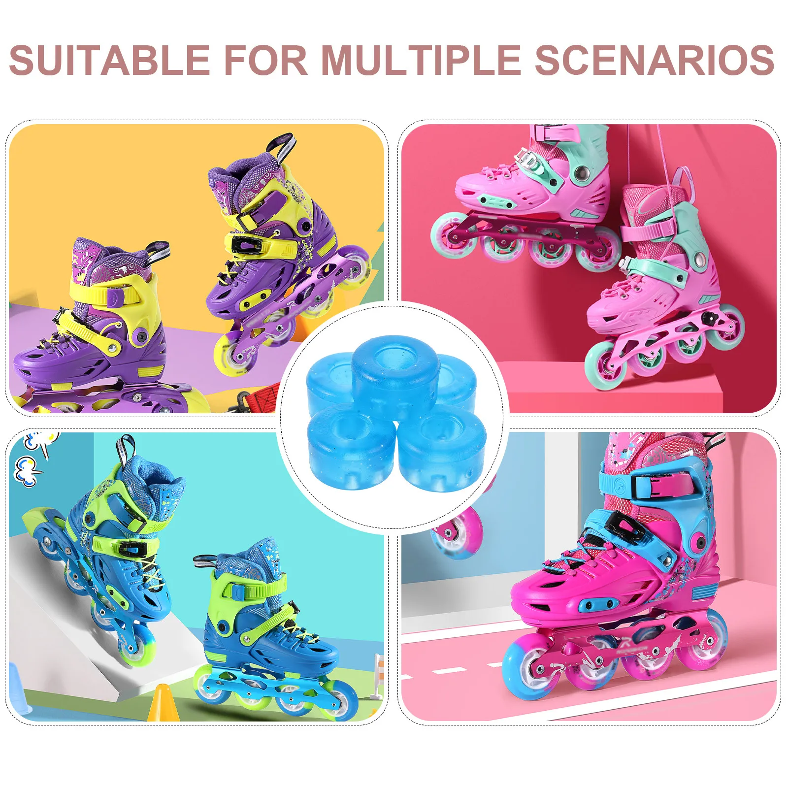 

10 шт. амортизаторов для роликовых коньков, мягкие полиуретановые подушки, твердость 95A, для квад-коньков, лонгбордов, траков, для устойчивости и защиты от ударов