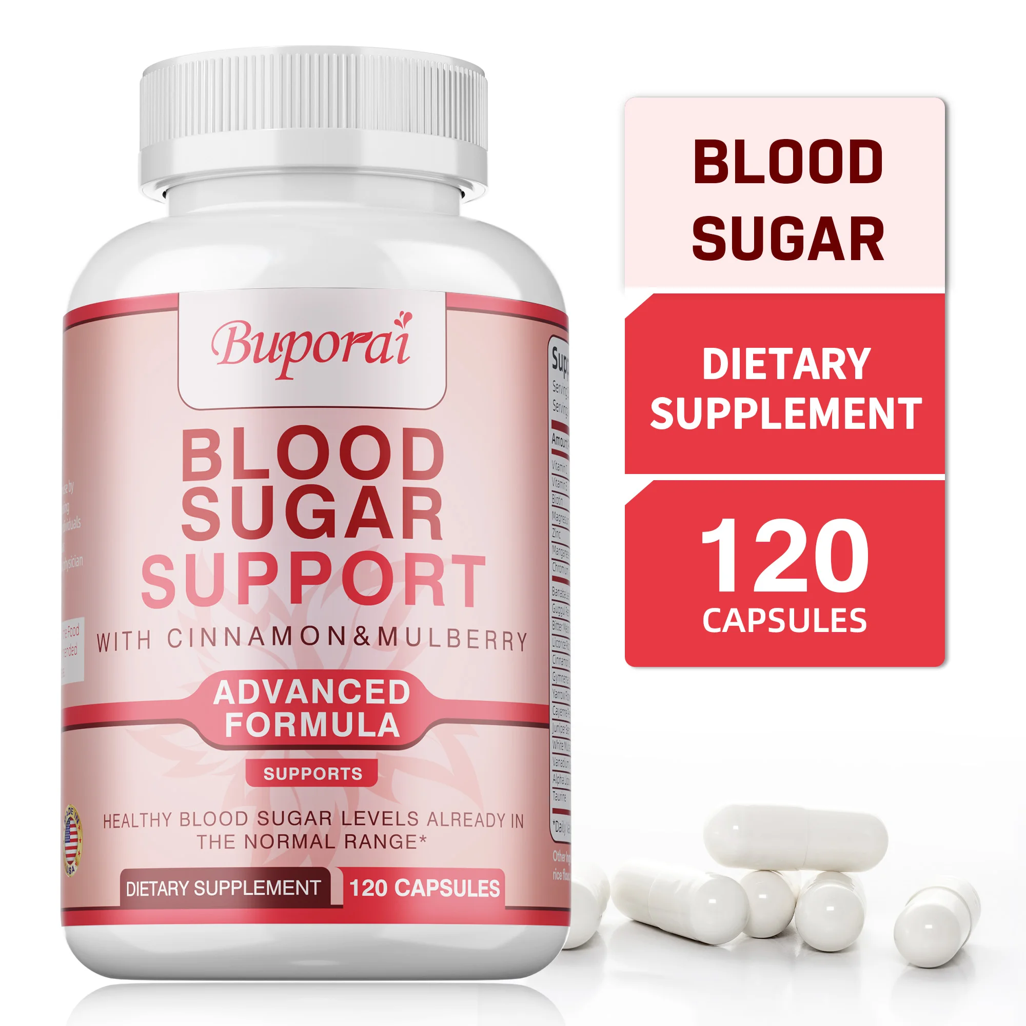 

Blood Sugar Support - Contains Bitter Melon & Cinnamon, Maintain Blood Sugar Levels, Promote Heart Health, Improve Immunity