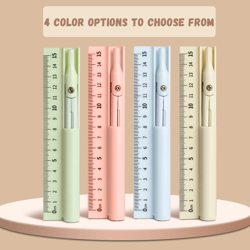 Kawaii 3 in 1 Compass Set with Ruler Pencil for School Math Drawing Stationery Office Kids Durable Creative Gift Desk Tool Set