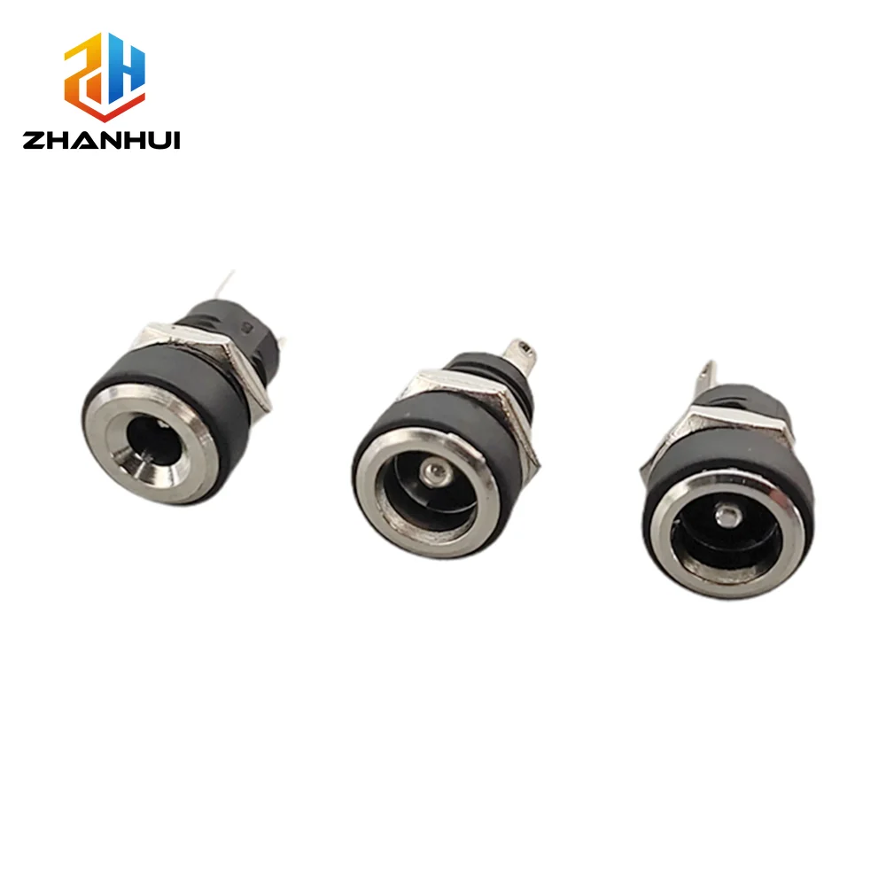5/10pcs DC-022B DC Power Female Socket 3.5x1.3mm 5.5x2.1mm 5.5*2.5mm 2Pin Jack Hole Panel Mount Connector Adapter image 2