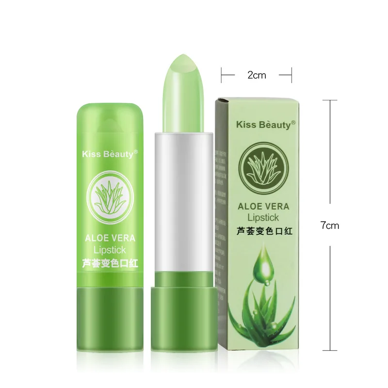 Aloe Vera naturale Cambia colore della temperatura Rossetto Idratante a lunga durata Trucco labbra Balsamo per labbra Lucidalabbra anti-screpolature