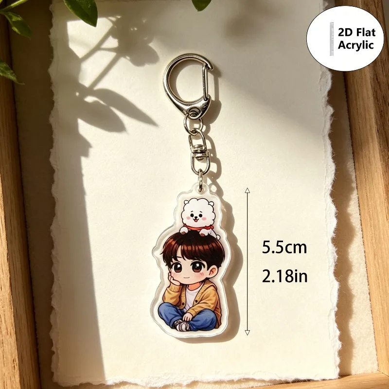 7 Stück/Set KPOP Acryl-Schlüsselanhänger, niedliche Taschenanhänger als Geschenk für Fans – Detail 3