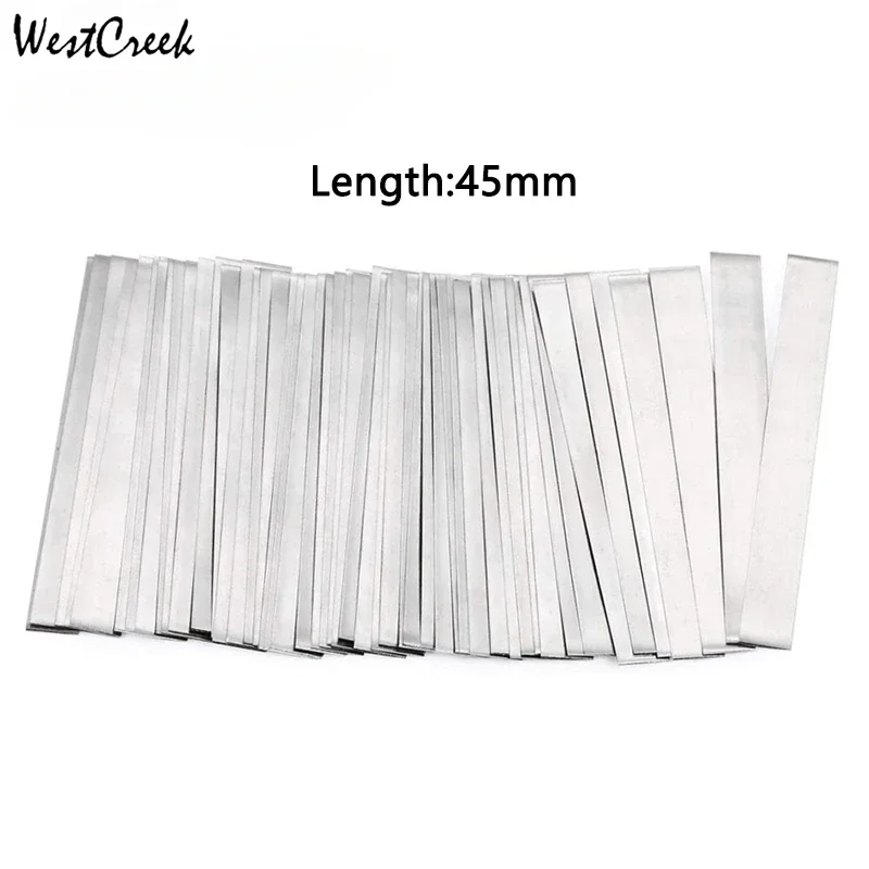 WESTCREEK Length 50mm Lithium Battery 18650 Nickel Plated Steel Sheet for Battery Welding Machine Spot Welder DIY Projects 25pcs