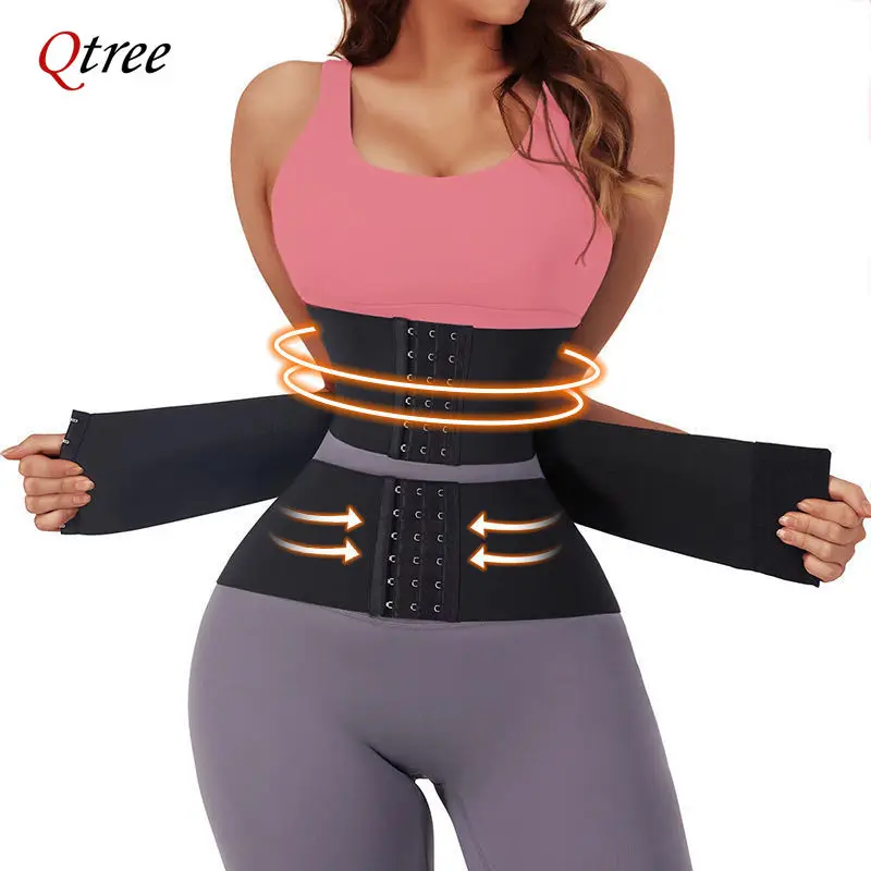 Qtree อัพเกรดเอวเทรนเนอร์ Snatch Up Tummy Control Shapewear Girdle Abdomen Slim Cincher เข็มขัดบีบอัดออกกําลังกาย Body Shaper