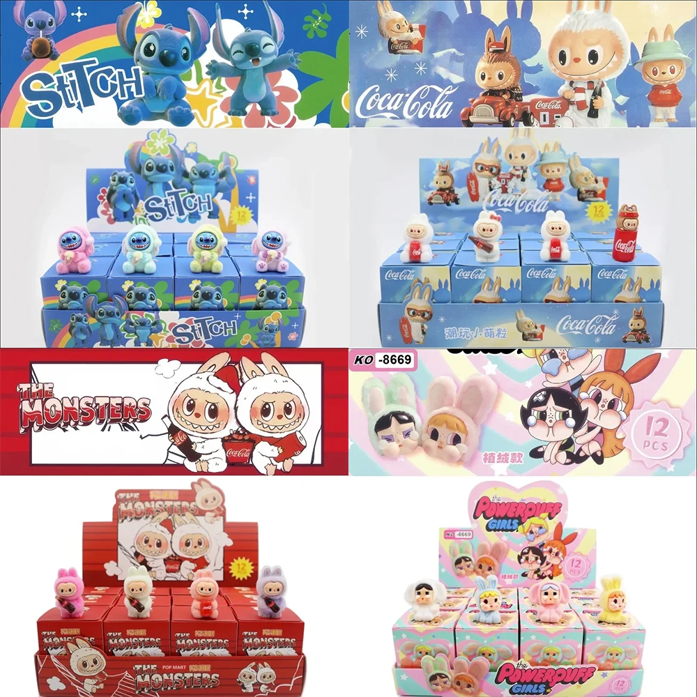 

12Pcs/Set Blind Box Anime Stitch CapyBara Stitch Figure Cartoon Dolls Model Doll Toy For Children's Gift