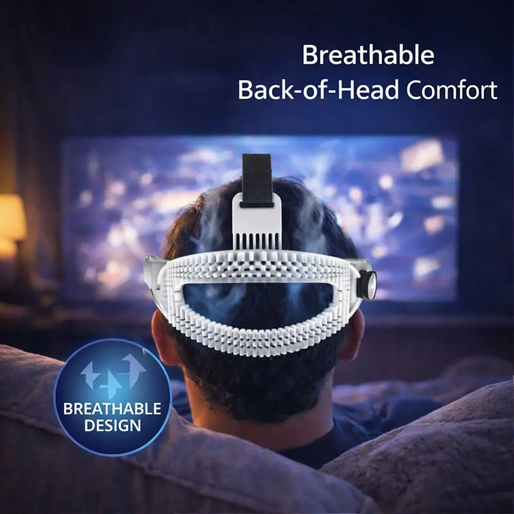 A48U Silicone VR Head Strap for 3/3S Comfort Breathable Replacement VR Head Strap Black