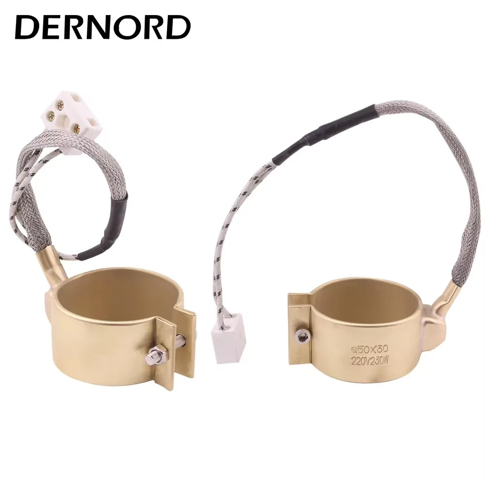 DERNORD 2PCS Elektrische Koperen Vat Messing Band Heater voor Extruder 220V Injectie Ring Verwarmingselement 35X35/40X30/40X40/50X30