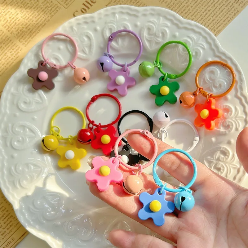 

Flower keychain bell keyring pendant little flower ornament